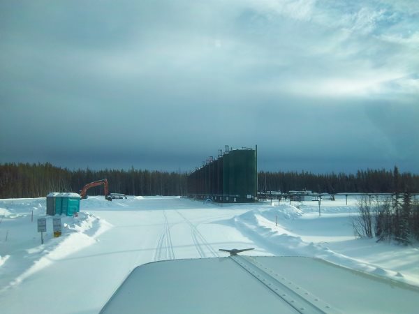 Crude Oil Hauling. Arriving at a crude oil wellsite to pick up a load of heavy crude