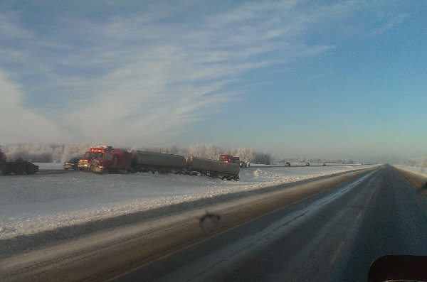 Oilfield Accidents. Hwy 43 a bad stretch of road in the winter.