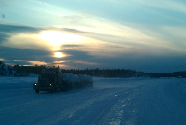 Ice Road Loads. B-trains heading for snap lake.