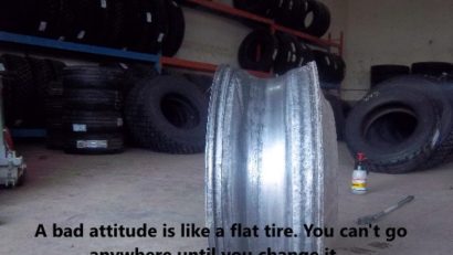 Truck driver attitude. Bad attitude like a flat tire