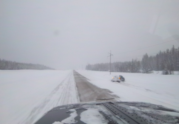 Crude Oil Hauling. Bad weather in Alberta