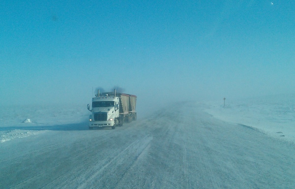 Ice Road Loads. Ammonium nitrate bound for the mine