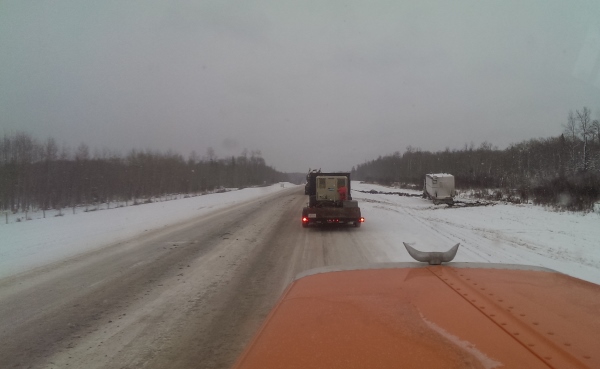 Frac Hauling. Highway 40 south of Grande Prairie Alberta