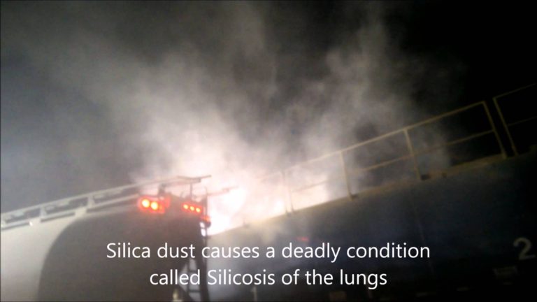 Truck Driving videos. Frac sand silica dust at night