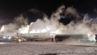 Frac hauling. unloading nitrogen for a frac