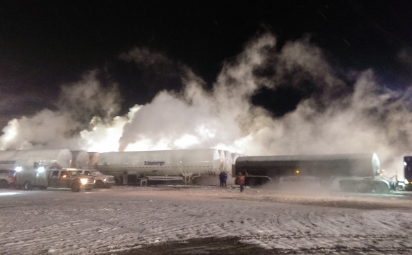 Frac hauling. unloading nitrogen for a frac