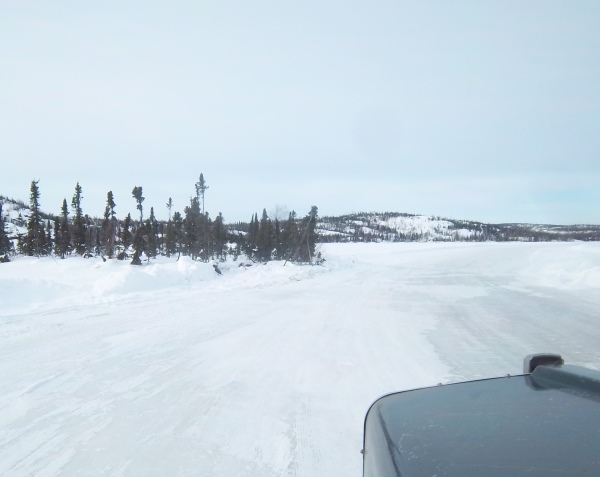 Ice Road Drivers. West-can corner named after a tanker slid into the trees.
